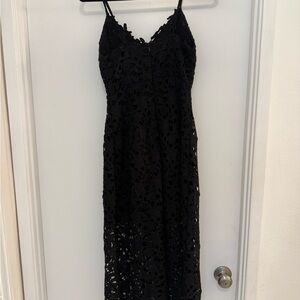 Astr Black Lace Midi Dress